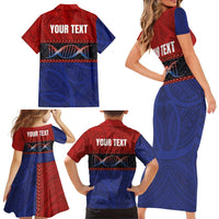 Personalised Samoan DNA-Proud of Samoa Family Matching Short Sleeve Bodycon Dress and Hawaiian Shirt Polynesian Patterns LT03 - Polynesian Pride