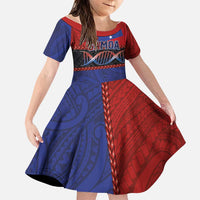 Personalised Samoan DNA-Proud of Samoa Family Matching Summer Maxi Dress and Hawaiian Shirt Polynesian Patterns LT03 Daughter's Dress Multicolor - Polynesian Pride