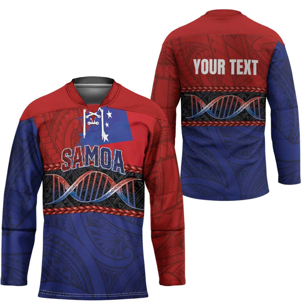 Personalised Samoan DNA-Proud of Samoa Hockey Jersey Polynesian Patterns - Polynesian Pride