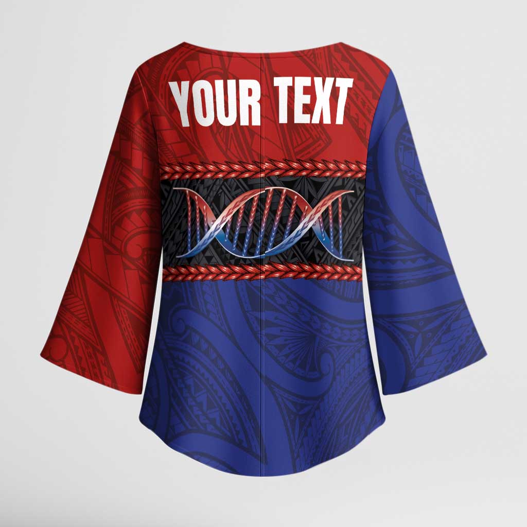 Personalised Samoan DNA-Proud of Samoa Kimono Sleeve Blouse Polynesian Patterns LT03 - Polynesian Pride