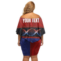 Personalised Samoan DNA-Proud of Samoa Off Shoulder Short Dress Polynesian Patterns LT03 - Polynesian Pride
