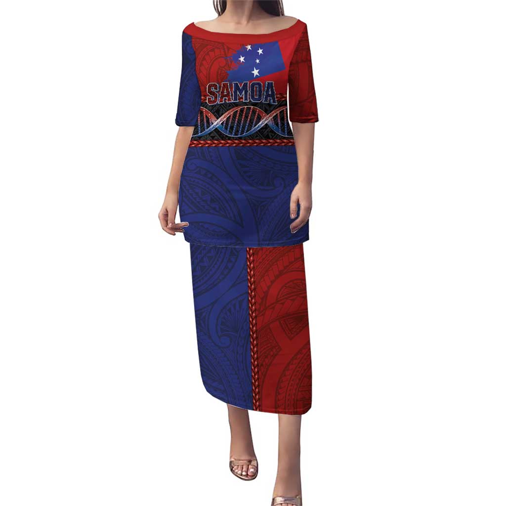 Personalised Samoan DNA-Proud of Samoa Puletasi Polynesian Patterns - Polynesian Pride