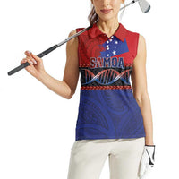 Personalised Samoan DNA-Proud of Samoa Women Sleeveless Polo Shirt Polynesian Patterns - Polynesian Pride