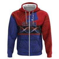 Personalised Samoan DNA-Proud of Samoa Zip Hoodie Polynesian Patterns LT03 Zip Hoodie Multicolor - Polynesian Pride
