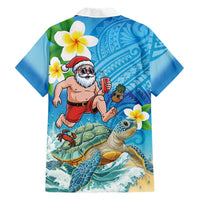 Polynesian Merry Christmas Family Matching Mermaid Dress and Hawaiian Shirt Funny Santa with Sea Turtle Beach Plumeria LT03 - Polynesian Pride