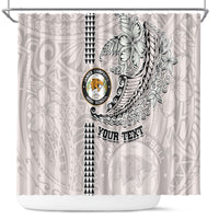 Custom Hawaii James Campbell High School Shower Curtain Tribal Kakau Pattern LT03 White - Polynesian Pride