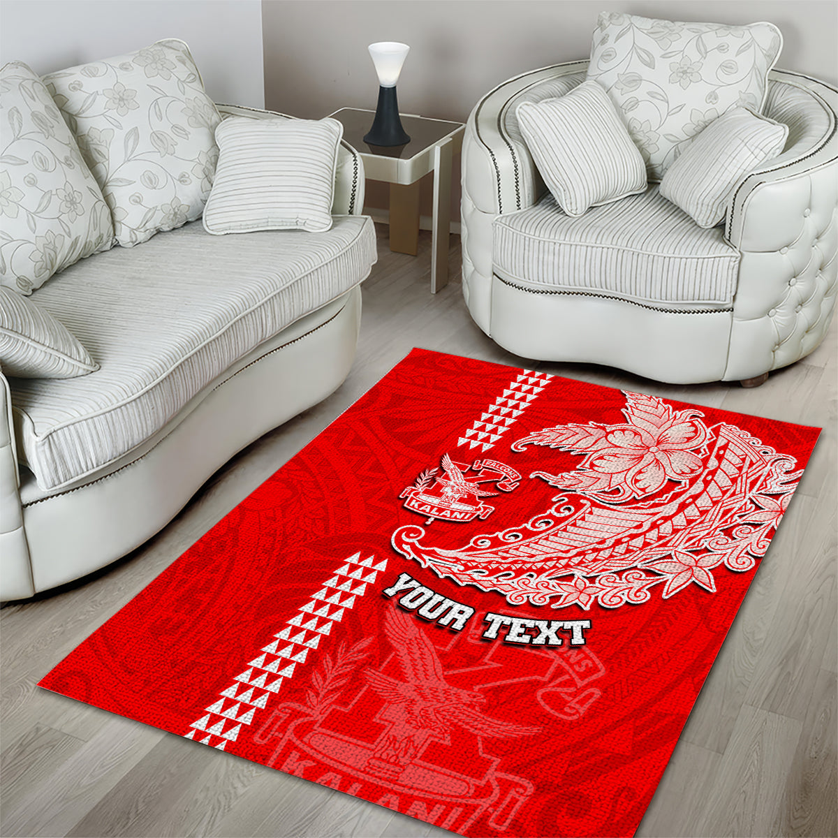 Hawaii Kalani High School Area Rug Tribal Kakau Pattern LT03 - Polynesian Pride