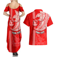 Hawaii Kalani High School Couples Matching Summer Maxi Dress and Hawaiian Shirt Tribal Kakau Pattern LT03 - Polynesian Pride