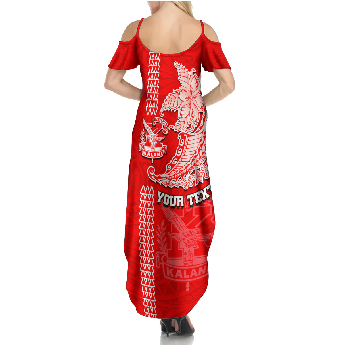 Hawaii Kalani High School Family Matching Summer Maxi Dress and Hawaiian Shirt Tribal Kakau Pattern LT03 - Polynesian Pride