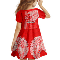 Hawaii Kalani High School Kid Short Sleeve Dress Tribal Kakau Pattern LT03 - Polynesian Pride