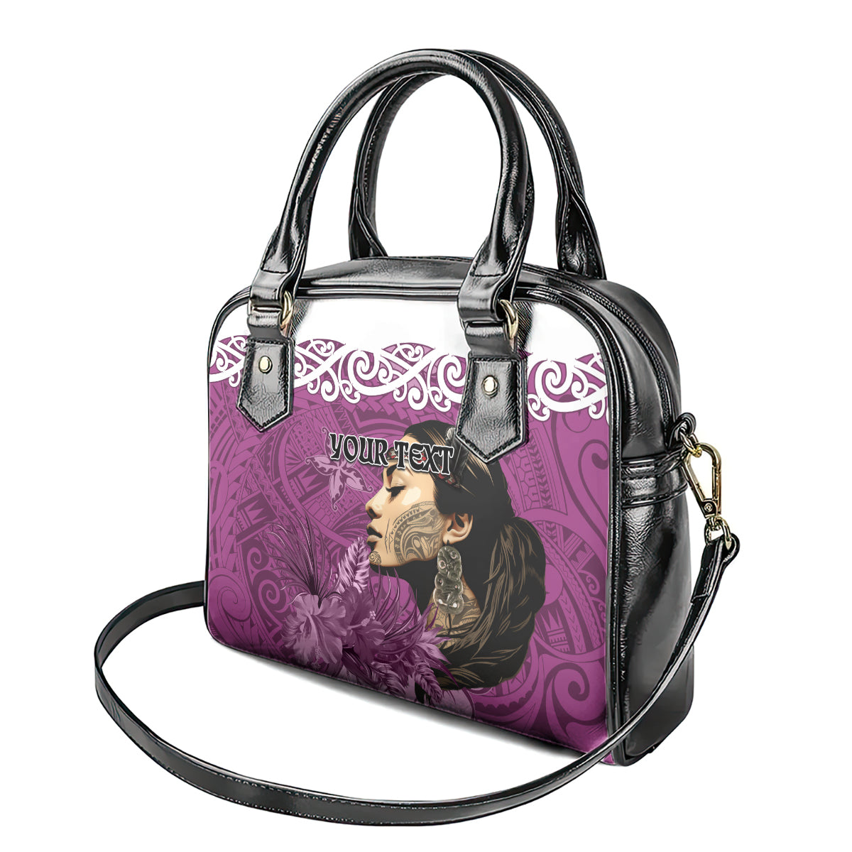 Custom New Zealand Womens Day Shoulder Handbag Traditional Maori Woman Polynesian Pattern Pink Color LT03 - Polynesian Pride