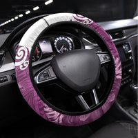 New Zealand Womens Day Steering Wheel Cover Traditional Maori Woman Polynesian Pattern Pink Color LT03 Universal Fit Pink - Polynesian Pride