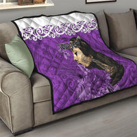 Custom New Zealand Womens Day Quilt Traditional Maori Woman Polynesian Pattern Purple Color LT03 - Polynesian Pride