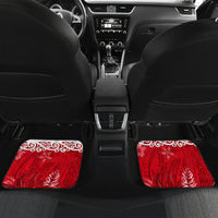 Custom New Zealand Womens Day Car Mats Traditional Maori Woman Polynesian Pattern Red Color LT03 - Polynesian Pride