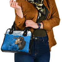Custom New Zealand Womens Day Shoulder Handbag Traditional Maori Woman Polynesian Pattern Blue Color LT03 - Polynesian Pride