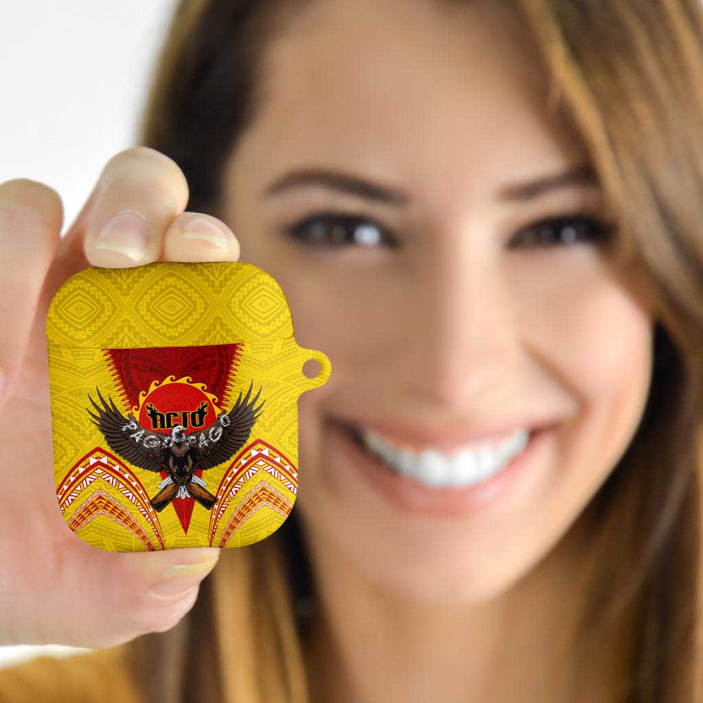 American Samoa Fautasi Race AirPods Case Pago Pago-Aeto Samoan Tattoo and Eagle