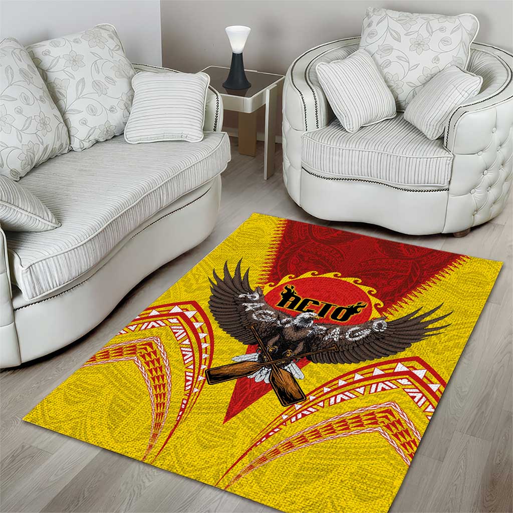 American Samoa Fautasi Race Area Rug Pago Pago-Aeto Samoan Tattoo and Eagle LT03 - Polynesian Pride