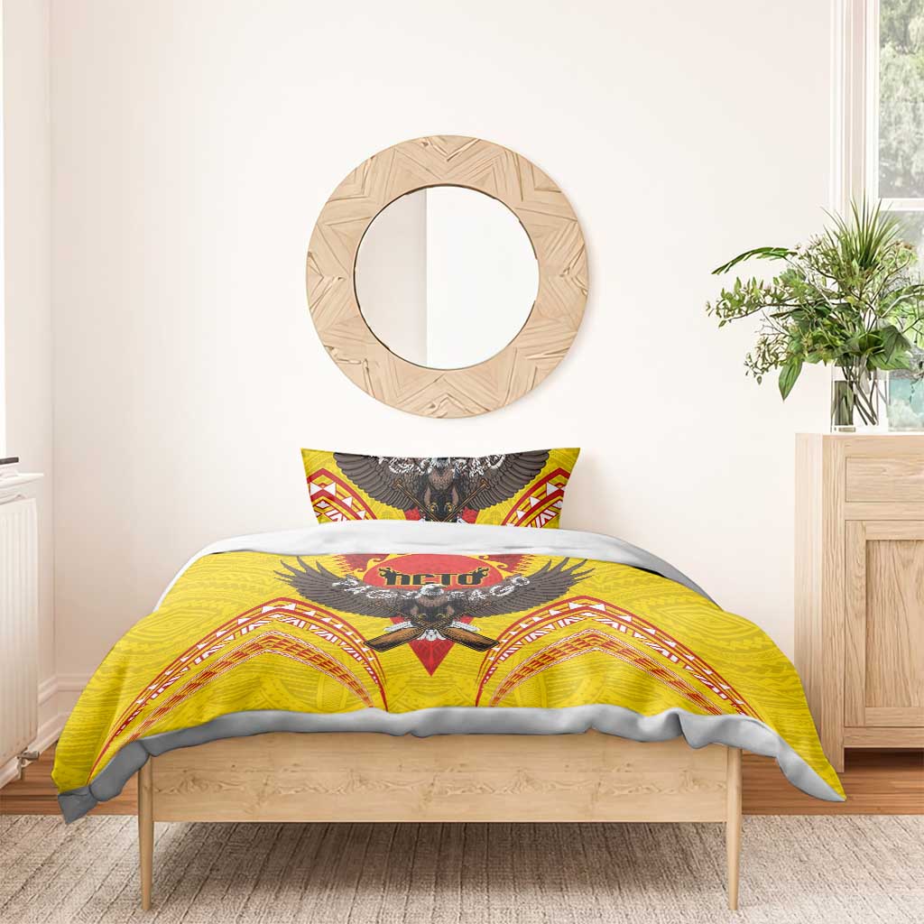 American Samoa Fautasi Race Bedding Set Pago Pago-Aeto Samoan Tattoo and Eagle LT03 - Polynesian Pride