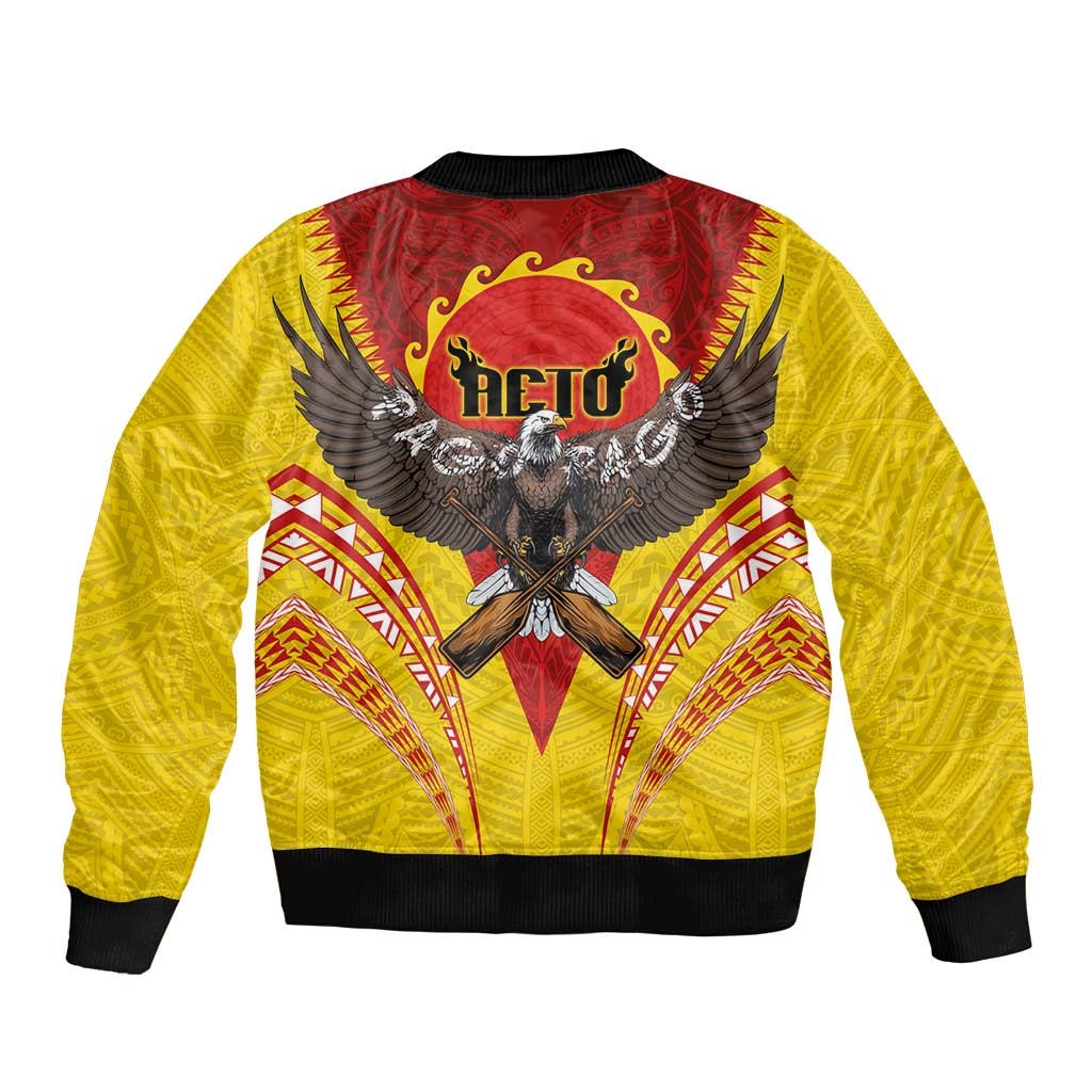 American Samoa Fautasi Race Bomber Jacket Pago Pago-Aeto Samoan Tattoo and Eagle