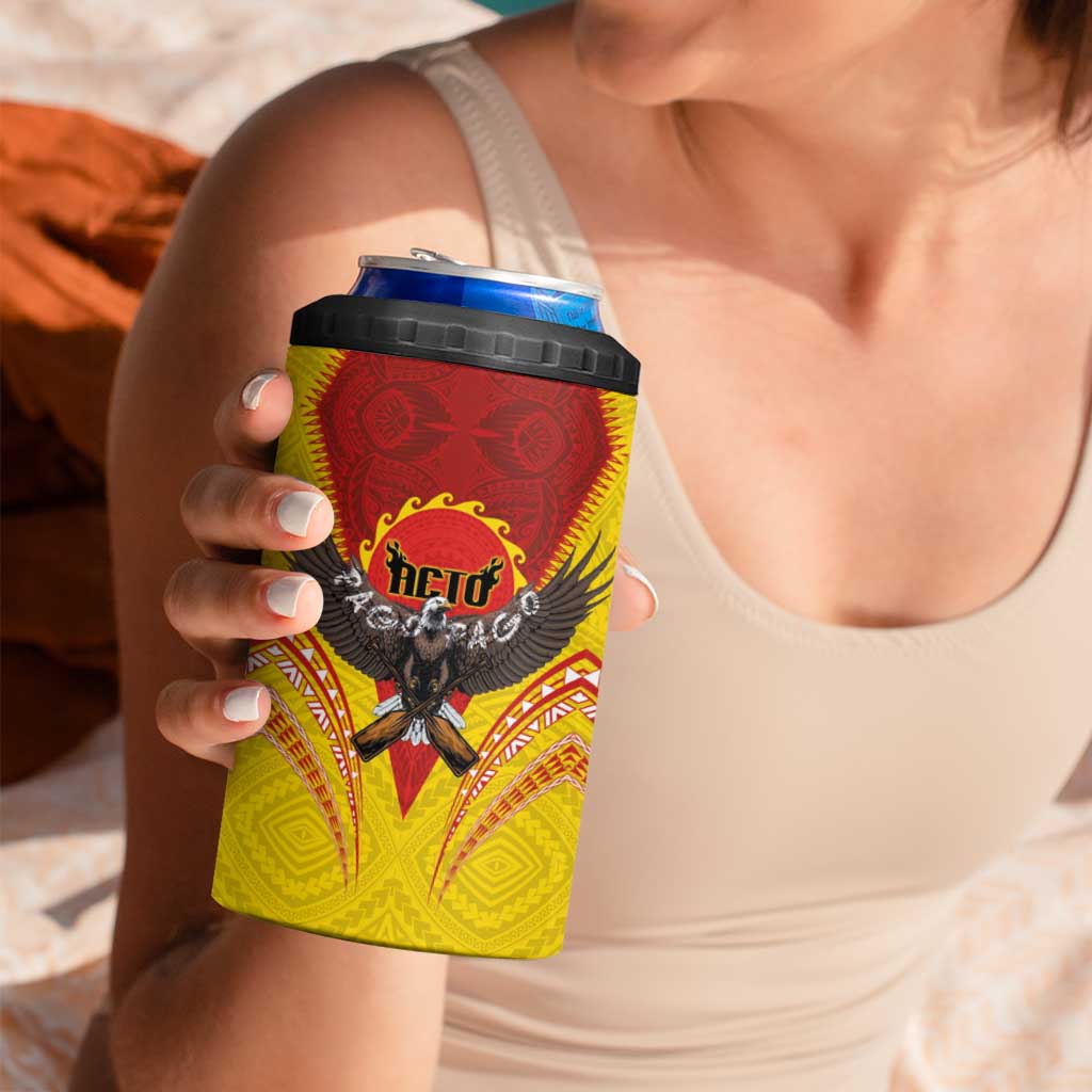 American Samoa Fautasi Race 4 in 1 Can Cooler Tumbler Pago Pago-Aeto Samoan Tattoo and Eagle LT03 - Polynesian Pride