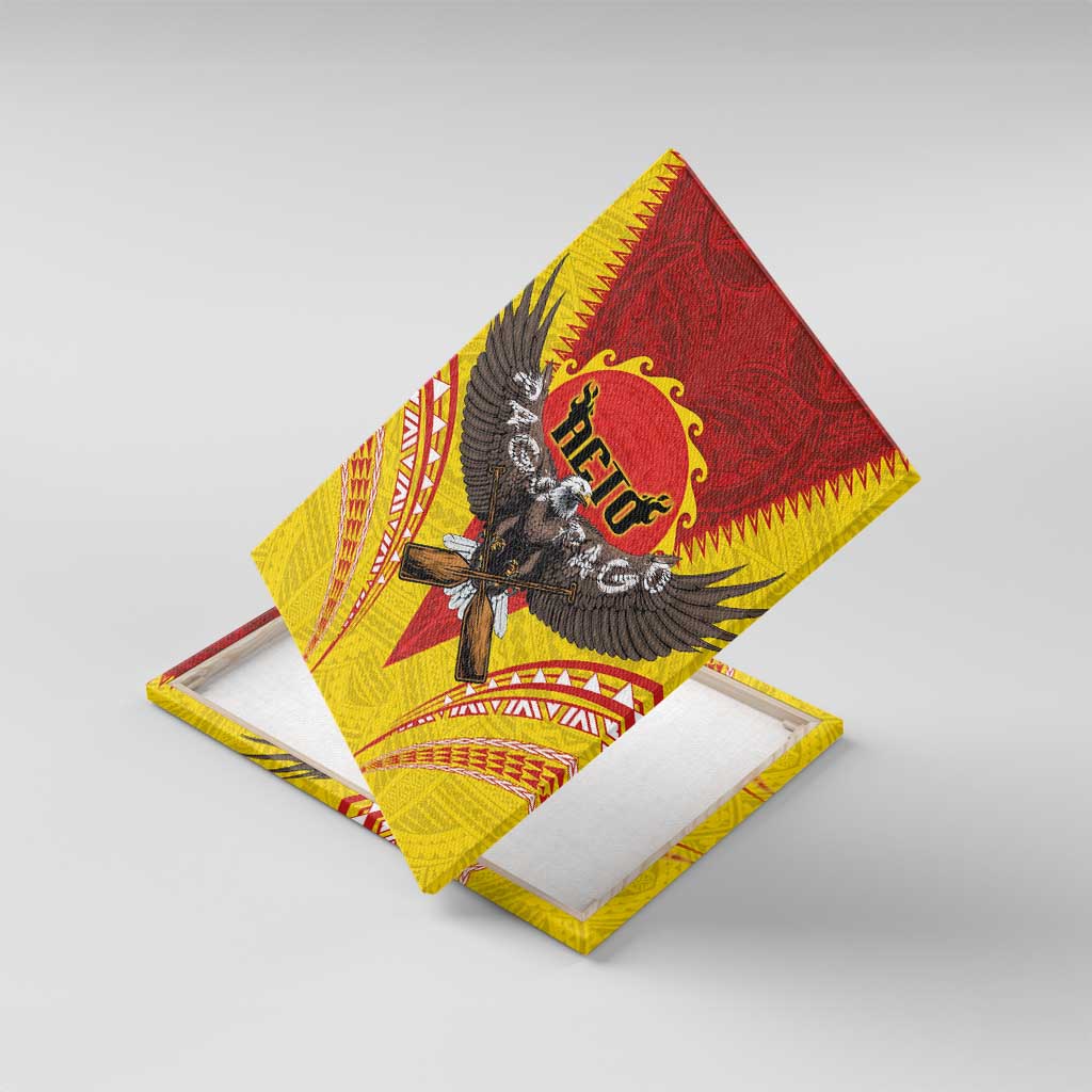 American Samoa Fautasi Race Canvas Wall Art Pago Pago-Aeto Samoan Tattoo and Eagle