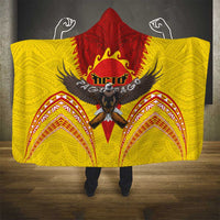 American Samoa Fautasi Race Hooded Blanket Pago Pago-Aeto Samoan Tattoo and Eagle