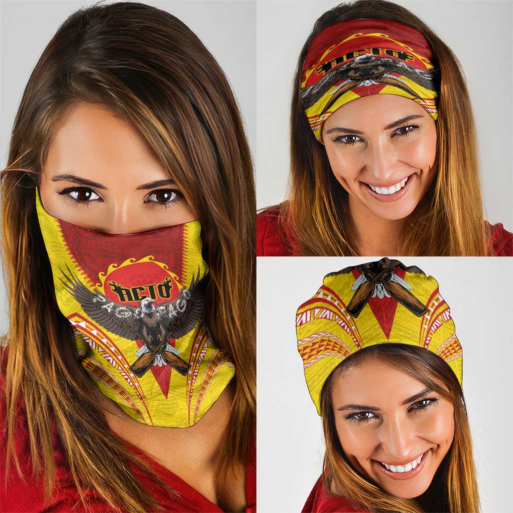 American Samoa Fautasi Race Neck Gaiter Pago Pago-Aeto Samoan Tattoo and Eagle LT03 - Polynesian Pride