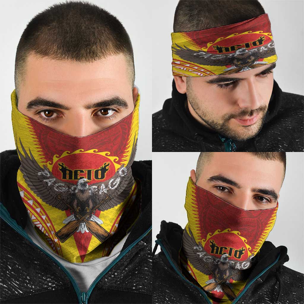 American Samoa Fautasi Race Neck Gaiter Pago Pago-Aeto Samoan Tattoo and Eagle LT03 - Polynesian Pride