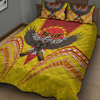 American Samoa Fautasi Race Quilt Bed Set Pago Pago-Aeto Samoan Tattoo and Eagle