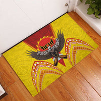 American Samoa Fautasi Race Rubber Doormat Pago Pago-Aeto Samoan Tattoo and Eagle LT03 - Polynesian Pride