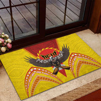 American Samoa Fautasi Race Rubber Doormat Pago Pago-Aeto Samoan Tattoo and Eagle LT03 - Polynesian Pride