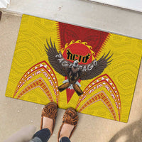American Samoa Fautasi Race Rubber Doormat Pago Pago-Aeto Samoan Tattoo and Eagle LT03 - Polynesian Pride
