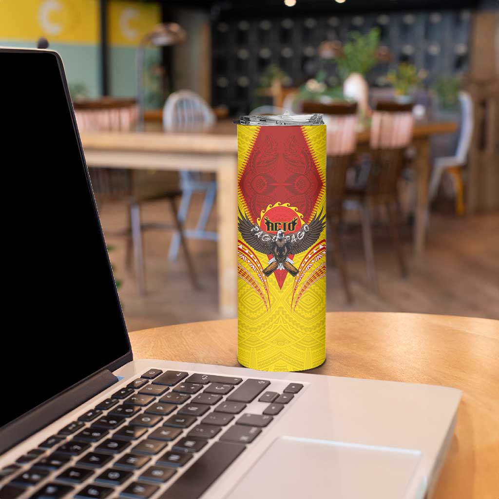 American Samoa Fautasi Race Skinny Tumbler Pago Pago-Aeto Samoan Tattoo and Eagle LT03 - Polynesian Pride