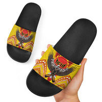 American Samoa Fautasi Race Slide Sandals Pago Pago-Aeto Samoan Tattoo and Eagle