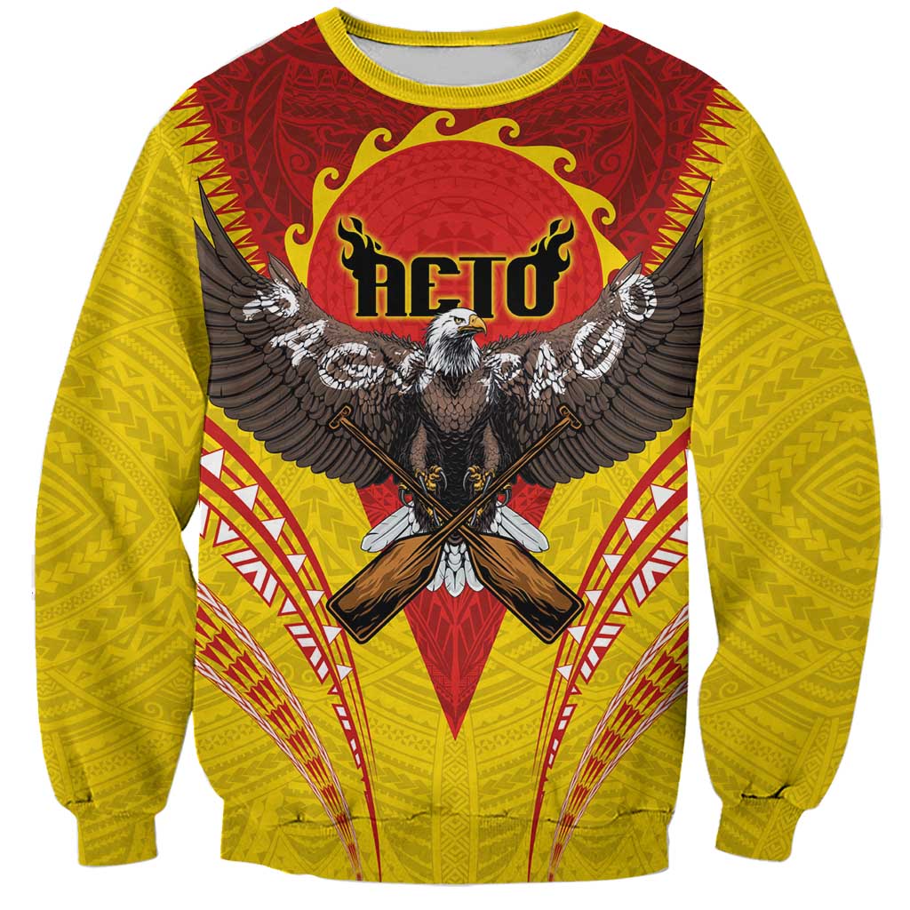 American Samoa Fautasi Race Sweatshirt Pago Pago-Aeto Samoan Tattoo and Eagle