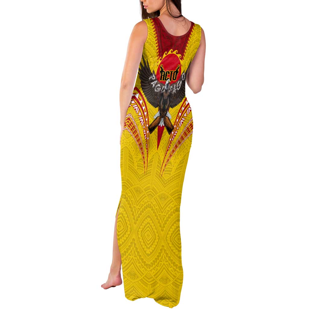 American Samoa Fautasi Race Tank Maxi Dress Pago Pago-Aeto Samoan Tattoo and Eagle