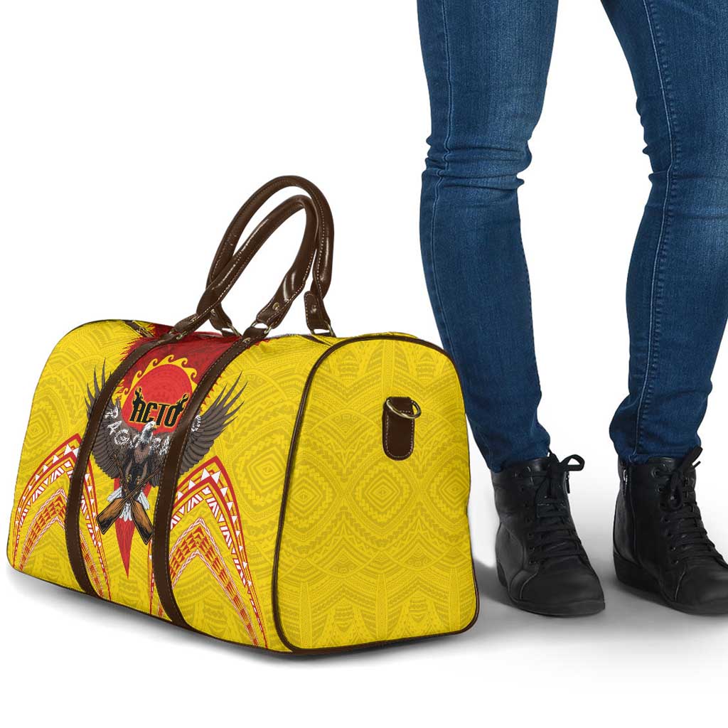American Samoa Fautasi Race Travel Bag Pago Pago-Aeto Samoan Tattoo and Eagle