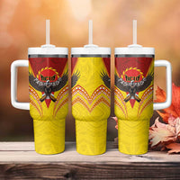 American Samoa Fautasi Race Tumbler With Handle Pago Pago-Aeto Samoan Tattoo and Eagle