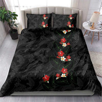 Hawaiian Taro Leaves-Hibiscus and Plumeria Bedding Set Floral Tribal Tattoo Motif LT03 - Polynesian Pride