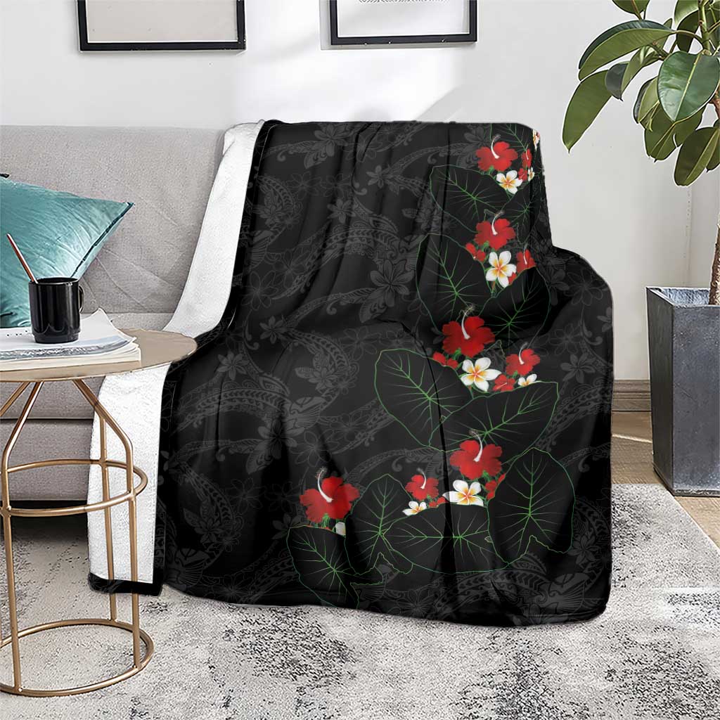 Hawaiian Taro Leaves-Hibiscus and Plumeria Blanket Floral Tribal Tattoo Motif LT03 - Polynesian Pride
