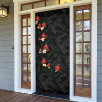 Hawaiian Taro Leaves-Hibiscus and Plumeria Door Cover Floral Tribal Tattoo Motif LT03 - Polynesian Pride