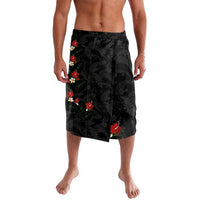 Hawaiian Taro Leaves-Hibiscus and Plumeria Lavalava Floral Tribal Tattoo Motif LT03 Black - Polynesian Pride