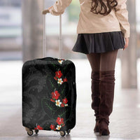 Hawaiian Taro Leaves-Hibiscus and Plumeria Luggage Cover Floral Tribal Tattoo Motif LT03 - Polynesian Pride