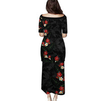 Hawaiian Taro Leaves-Hibiscus and Plumeria Puletasi Floral Tribal Tattoo Motif LT03 - Polynesian Pride