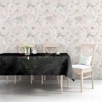 Hawaiian Taro Leaves-Hibiscus and Plumeria Tablecloth Floral Tribal Tattoo Motif LT03 - Polynesian Pride