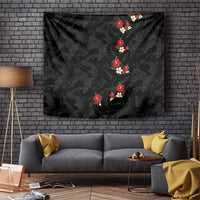 Hawaiian Taro Leaves-Hibiscus and Plumeria Tapestry Floral Tribal Tattoo Motif LT03 Black - Polynesian Pride