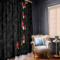 Hawaiian Taro Leaves-Hibiscus and Plumeria Window Curtain Floral Tribal Tattoo Motif LT03 - Polynesian Pride