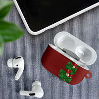 Hawaiian Taro Leaves-Hibiscus and Plumeria AirPods Case Polynesian Art-Kakau Tattoo Red LT03 - Polynesian Pride