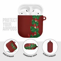 Hawaiian Taro Leaves-Hibiscus and Plumeria AirPods Case Polynesian Art-Kakau Tattoo Red LT03 - Polynesian Pride