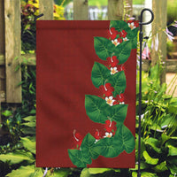 Hawaiian Taro Leaves-Hibiscus and Plumeria Garden Flag Polynesian Art-Kakau Tattoo Red LT03 Garden Flag Red - Polynesian Pride
